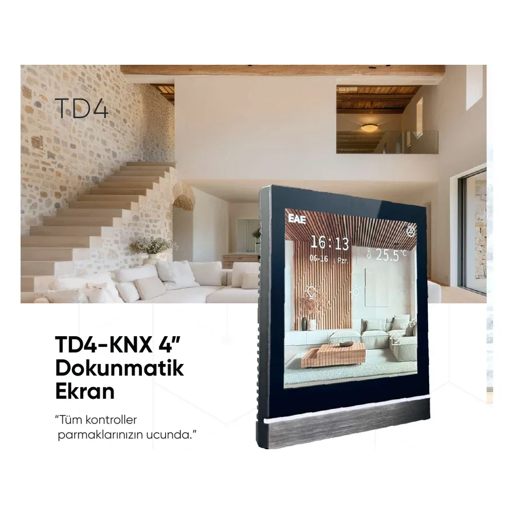 EAE TD4-KNX 4 İnç Dokunmatik Panel